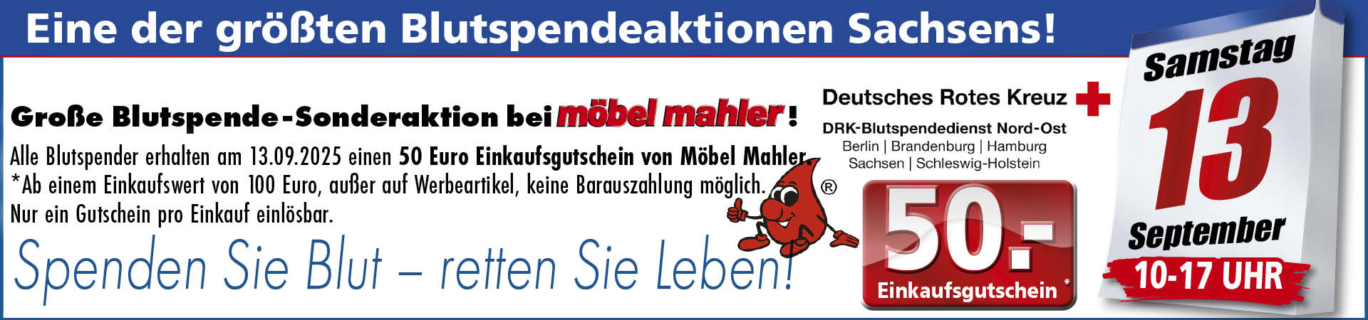 Deutsche Rote Kreuz, Blutspende, 22.03.2025, 10 - 17 Uhr