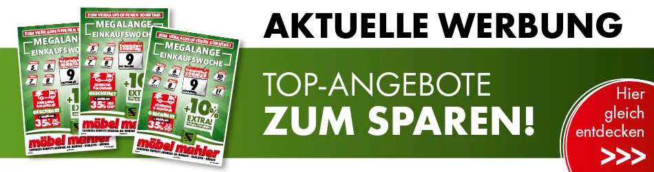 Collage drei Prospekte und Text Aktuelle Werbung, Top-Angebote zum Sparen! Hier gleich entdecken